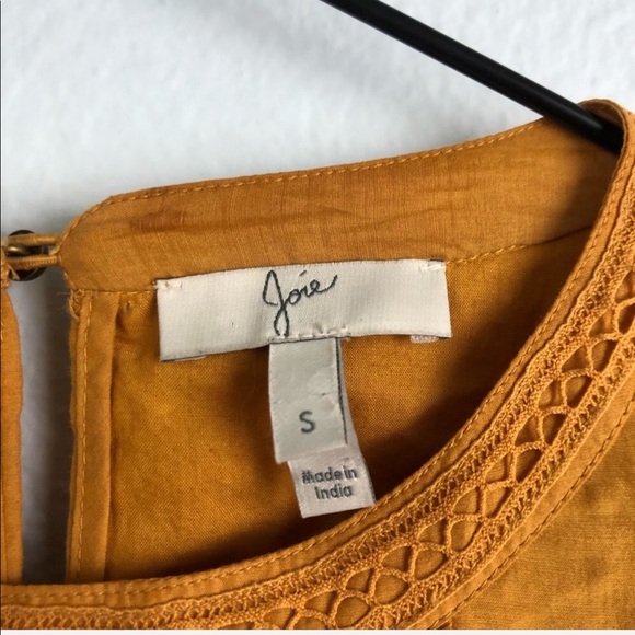 Joie Long Sleeve Pleated Mini Dress Mustard Yellow - Picture 2 of 7